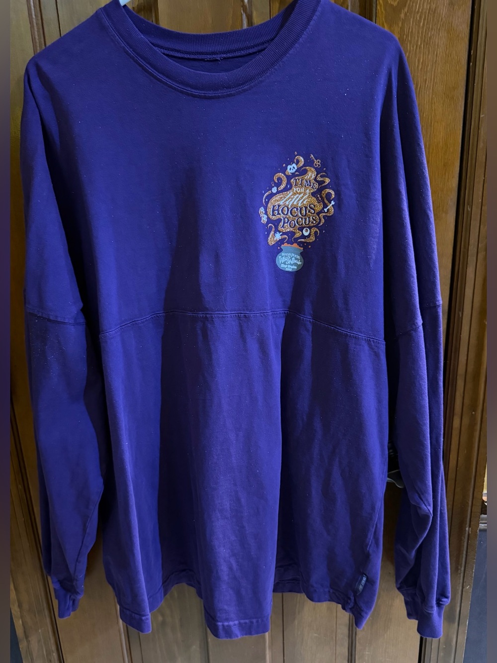 Walt Disney Hocus Pocus 2019 Purple Glitter Spirit Jersey NWOT Adult XL